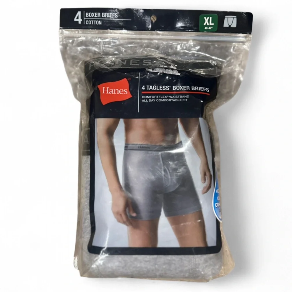 Hanes 4-Pack Tagless Boxer Briefs Size Men’s XL (40-42”) [NWT, Sealed]